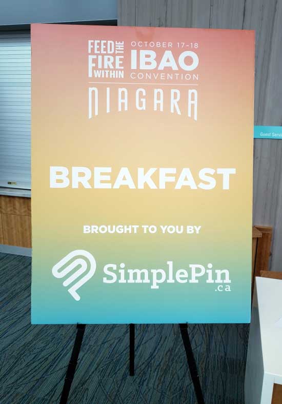 SimplePin sponsored breakfast at IBAO 2018